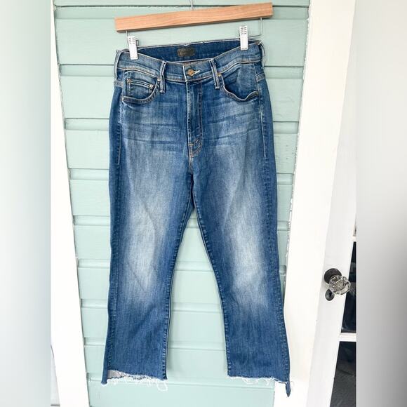 Mother insider crop step fray jeans in not rough enough kick flare HR summer 28 - Picture 3 of 16